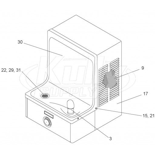 Elkay OHF Drinking Fountain Parts Breakdown