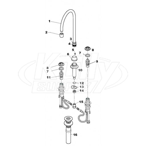 Symmons S-254 Faucet Parts Breakdown