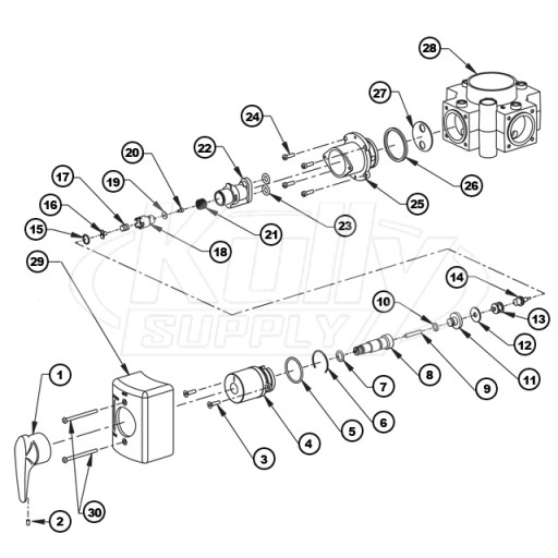 Bradley Thermostatic Shower Valve For Column Showers April 2003 To Present Parts Breakdown