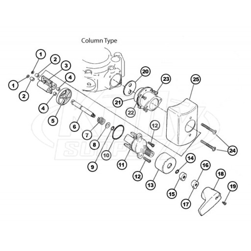 Bradley Equa-Flo Column Shower Valve For Shower Valve March 2002 To July 2004 Parts Breakdown