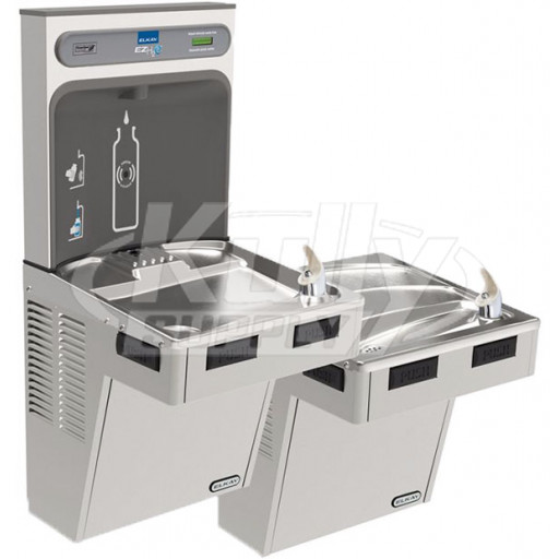 Elkay EZH2O LMABFTL8WSSK Filtered Stainless Steel Dual Drinking Fountain with Bottle Filler