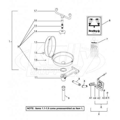 Bradley S19-220DC Parts Breakdown