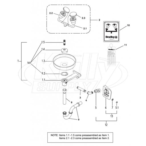 Bradley S19-220TPT Parts Breakdown