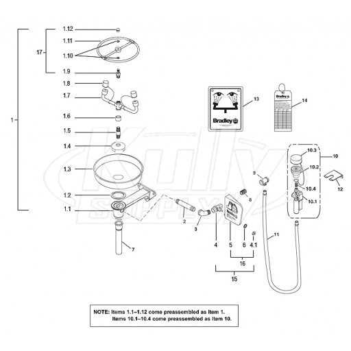 Bradley S19-220P Parts Breakdown