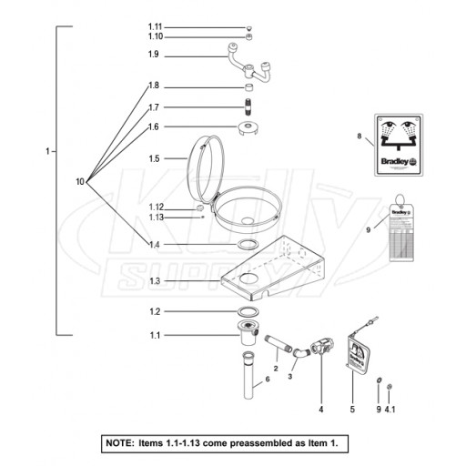 Bradley S19-220SC Parts Breakdown