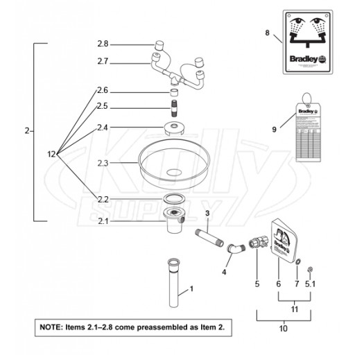 Bradley S19-230B Parts Breakdown