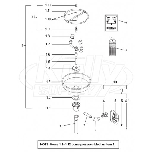 Bradley S19-230K Parts Breakdown