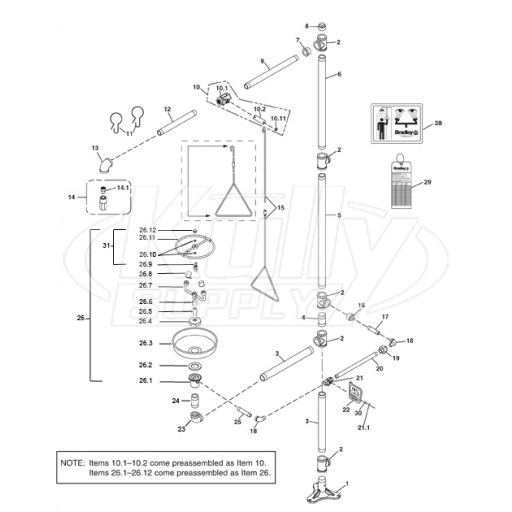 Bradley S19-310BFSS Parts Breakdown