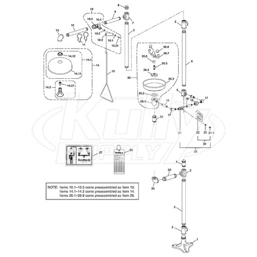 Bradley S19-310F Parts Breakdown