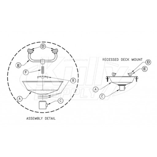 Recessed Deck Mount Eyewash