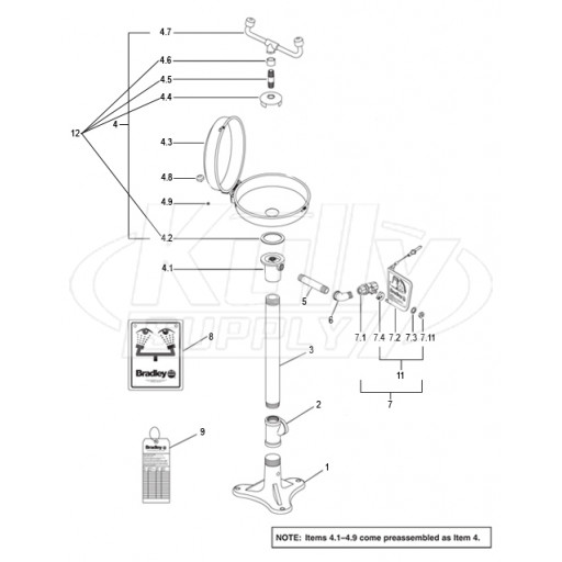 Bradley S19-210DC Parts Breakdown