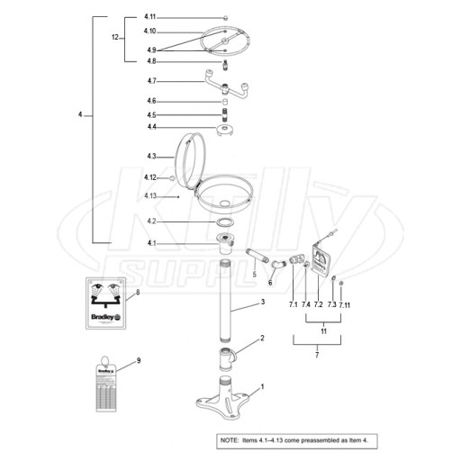 Bradley S19-210DCR Parts Breakdown