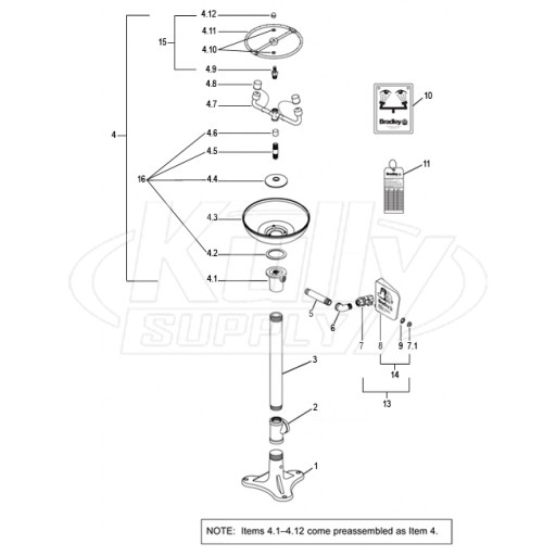 Bradley S19-210F Parts Breakdown