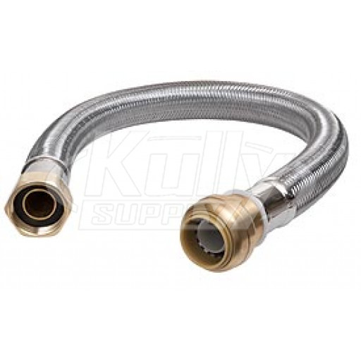 SharkBite U3068FLEX24LF 24" Stainless Steel Water Heater Connector 1/2" x 3/4" FIP - Lead Free