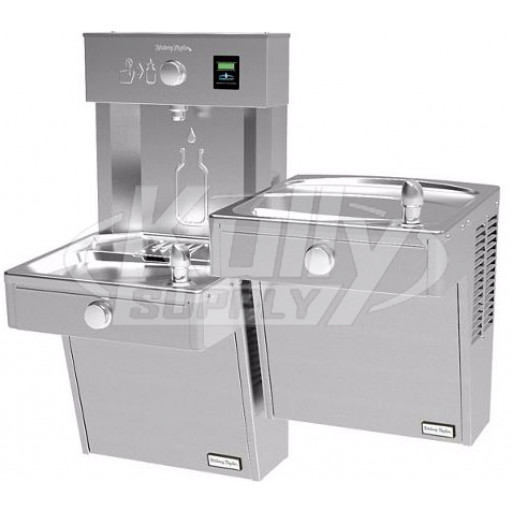 Halsey Taylor Hydroboost HTHBHVR8BLR-NF Heavy Duty Vandal-Resistant Dual Drinking Fountain with Bottle Filler