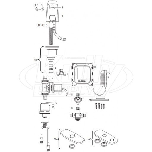 Sloan Optima Plus EBF-615 Faucet Breakdown