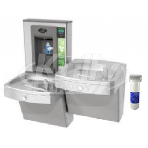 Oasis PGVF8EBFSL Filtered Vandal-Resistant Dual Drinking Fountain with Bottle Filler