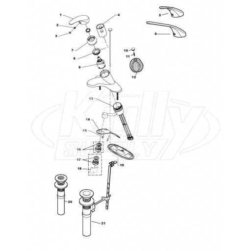 Symmons S-20-BH Faucet Parts Breakdown