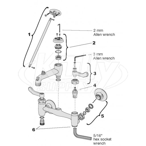 Symmons S-2490 Faucet Parts Breakdown