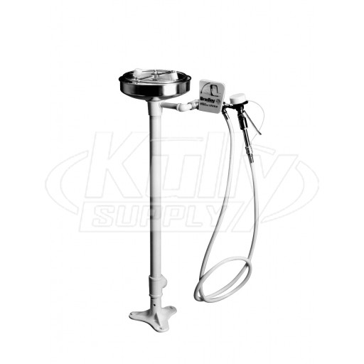Bradley S19-210P Pedestal-Mounted Eye/Face Wash (with Drench Hose)