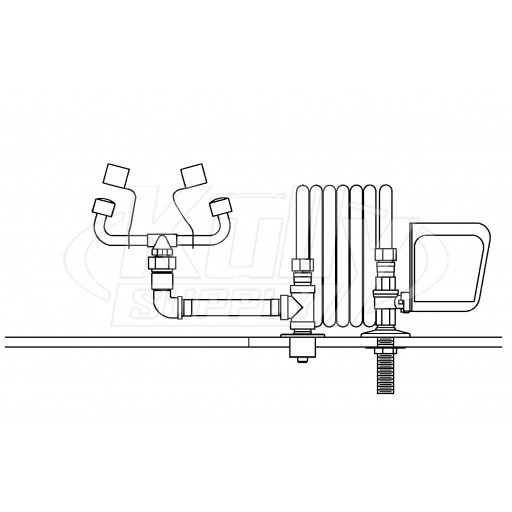 Bradley S19-240E Deck-Mounted Combination Drench Hose & Eyewash (Discontinued)