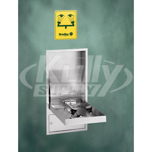 Bradley S19-292 Concealed Swing-Down Barrier-Free Cabinet-Mounted Eye/Face Wash