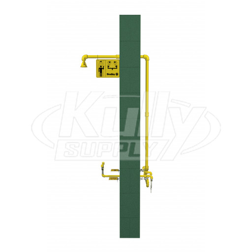 Bradley S19-310TW12 Frostproof Combination Drench Shower & Eyewash (for 8" to 12" Wall Thickness)