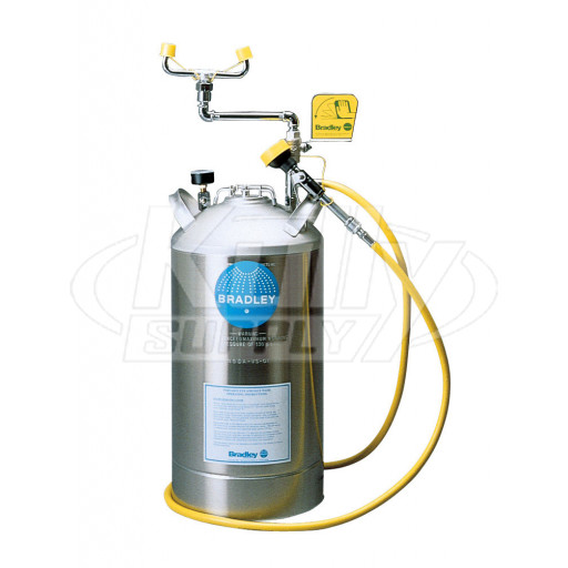 Bradley S19-690 Portable Pressurized Eyewash 10 Gallon (with Drench Hose)