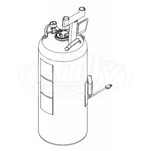 Bradley S19-788H Heated Portable Stainless Steel Pressurized Tank 15 Gallon (with Eyewash)