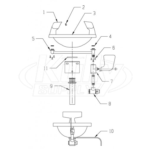 Speakman SE-400-ADA Eye/Face Wash Parts Breakdown