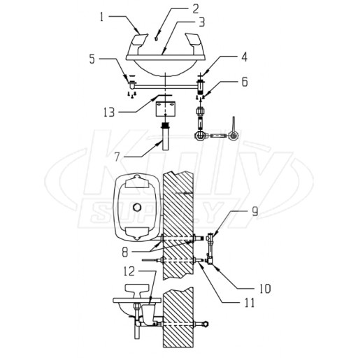 Speakman SE-403 Eye/Face Wash Parts Breakdown