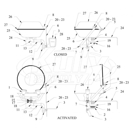 Speakman SE-490-CV Eye/Face Wash Parts Breakdown