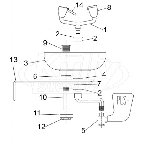 Speakman SE-495-ADA Eye/Face Wash Parts Breakdown