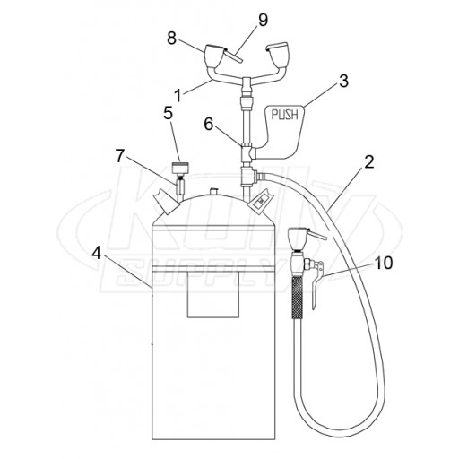 Speakman SE-590 Portable Eyewash Parts Breakdown