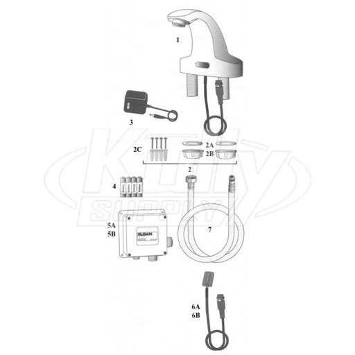 Sloan SF-2300/2350 Faucet Parts Breakdown