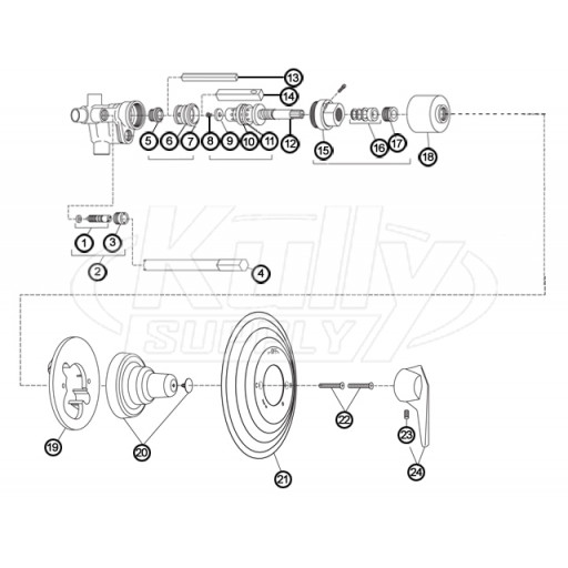 Symmons Temptrol Commercial Parts Breakdown