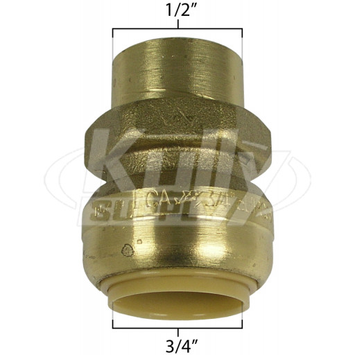 Sharkbite U092LF 3/4" x 1/2" FNPT Bullnose Connector - Lead Free 