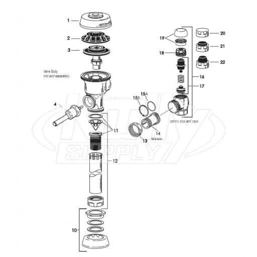 Sloan UPPERCUT Flushometer Parts Breakdown