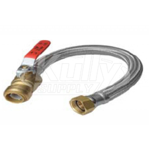 SharkBite U3068FLEX18BVLF 18" Stainless Steel Water Heater Connector 1/2" Ball Valve x 3/4" - Lead Free