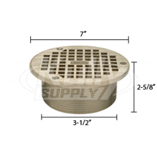 Zurn ZN400-7B Z400 "TYPE B" Round Strainer - Polished Nickel Bronze Top