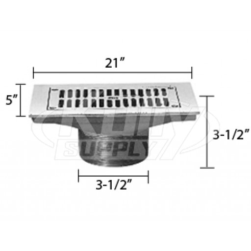 Zurn ZN400-21J Z400 "TYPE J" Rectangular Strainer - Polished Nickel Bronze Top