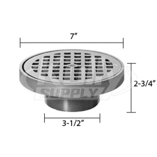 Zurn Z400-7N Z400 "TYPE N" Round Strainer - Dura-Coated Cast Iron Top