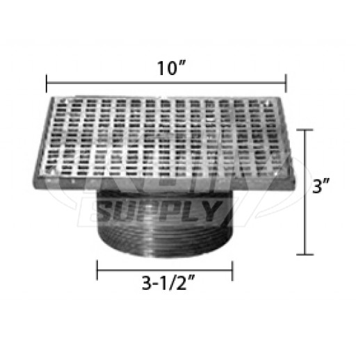 Zurn ZB400-10S Z400 "TYPE S" Square Strainer - Polished Bronze Top