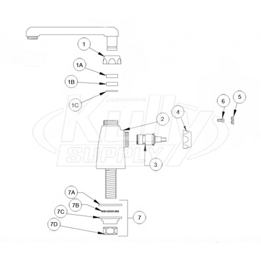 Zurn Single Control Swing Spout Lab Faucet Parts Breakdown 