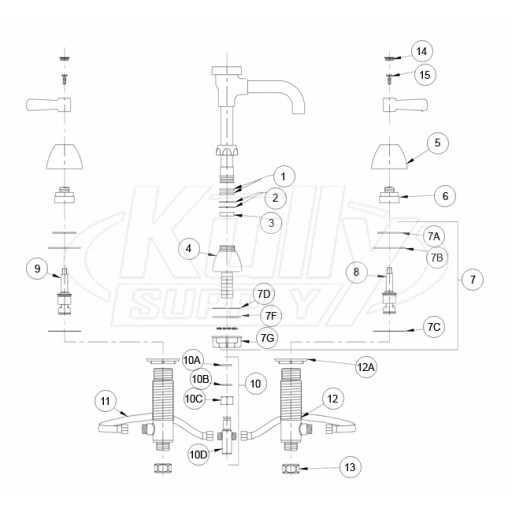 Zurn Widespread Vacuum Breaker Faucet Parts Breakdown 