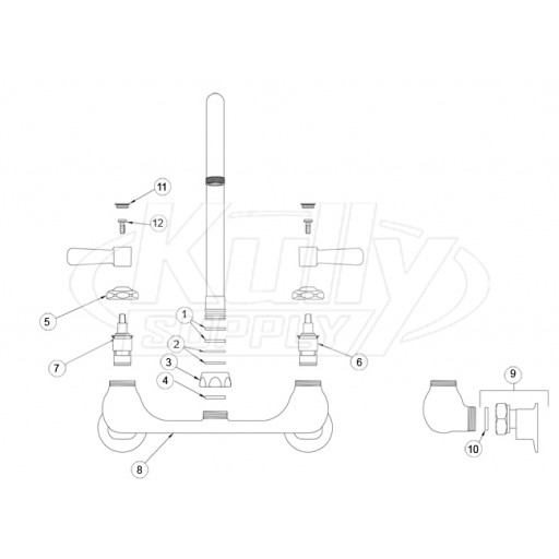 Zurn Z842 Gooseneck Faucet Parts Breakdown 