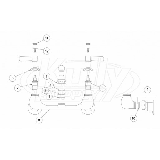 Zurn Z842 Swing Spout Faucet Parts Breakdown 