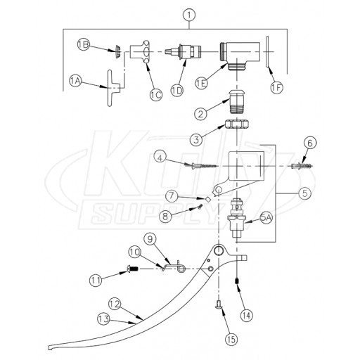 Zurn Z85500-WM Double Foot Pedal Valve Parts Breakdown