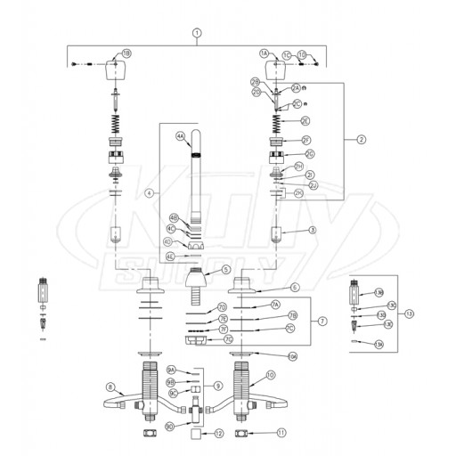 Zurn Z867A0 Parts Breakdown 