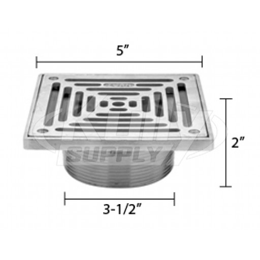 Zurn ZS400-5SS ZS400 "TYPE SS" Square Strainer - Type 304 Stainless Steel Top